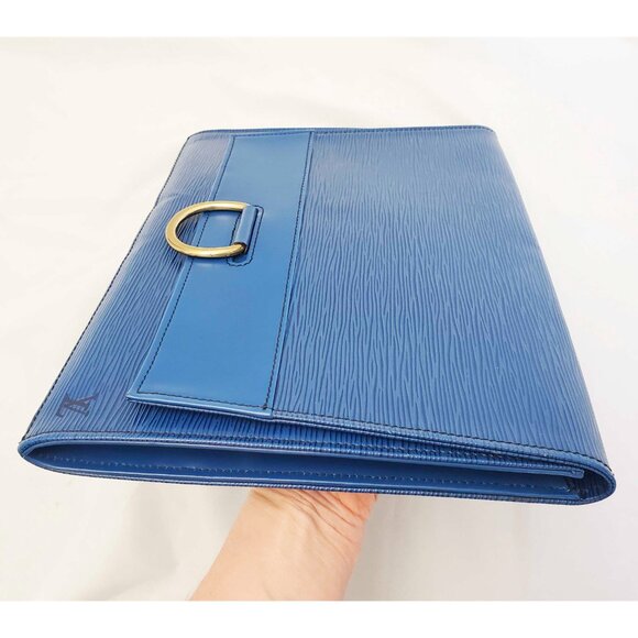 LOUIS VUITTON Womens Epi Jena Clutch Bag Blue Authentic - Picture 3 of 14